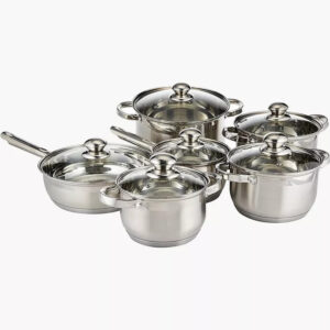 Casa 12-Piece Stainless Steel Cookware Set